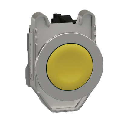 Harmony XB4, Push button flush mounted, metal, yellow, Ø30, spring return, unmarked, 1 NC - Schneider Electric - XB4FA51