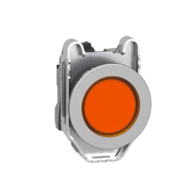 Pilot light, Harmony XB4,metal, orange flush mounted, 30mm, universal LED, plain lens, 110…120V AC - Schneider Electric - XB4FVG5