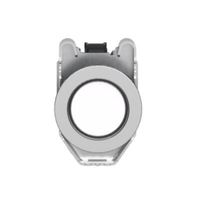 Pilot light, Harmony XB4,metal, white flush mounted, 30mm, universal LED, plain lens, 230...240V AC - Schneider Electric - XB4FVM1