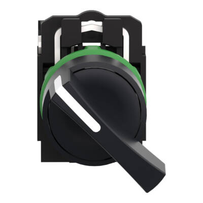 Selector switch, plastic, black, Ø22, long handle, 2 positionsn stay put, 1 NO - Schneider Electric - XB5AJ21