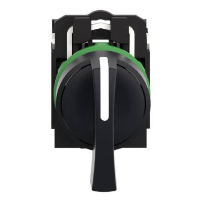 Harmony XB5, Selector switch, plastic, black, Ø22, long handle, 3 positions, stay put, 2 NO - Schneider Electric - XB5AJ33