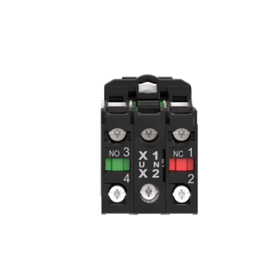 Illuminated selector switch, Harmony XB5, grey bezel, red handle, 22mm, universal LED, 2 positions, 1NO + 1NC, 230V AC - Schneider Electric - XB5AK124M5C0