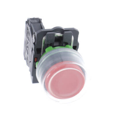 Harmony XB5, Push button, plastic, projecting, red, Ø22, spring return, booted, unmarked, 1 NO - Schneider Electric - XB5AP42