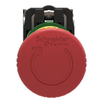 Harmony XB5, Emergency stop switching off, plastic, red mushroom Ø40, Ø22, trigger latching turn to release, 2NC - Schneider Electric - XB5AS8444