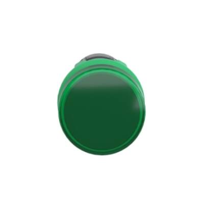 Monolithic pilot light, Harmony XB5, grey plastic, green, 22mm, universal LED, plain lens, 24V AC DC - Schneider Electric - XB5EVB3