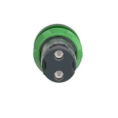 Monolithic pilot light, Harmony XB5, grey plastic, green, 22mm, universal LED, plain lens, 110…120V AC - Schneider Electric - XB5EVG3