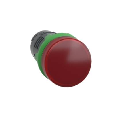 Monolithic pilot light, Harmony XB5, grey plastic, red, 22mm, universal LED, plain lens, 110…120V AC - Schneider Electric - XB5EVG4