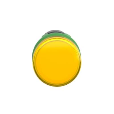 Monolithic pilot light, Harmony XB5, grey plastic, yellow, 22mm, universal LED, plain lens, 230…240V AC - Schneider Electric - XB5EVM8