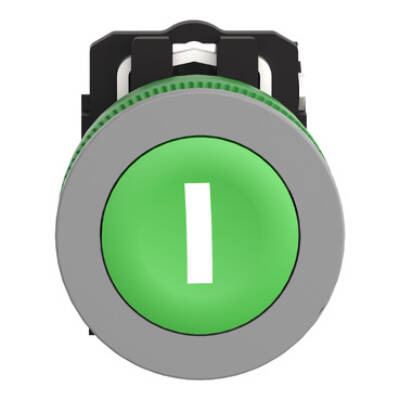 flush mounted gr flush caps pb wh marked "I" 1NO screw clamp cp grey - Schneider Electric - XB5FA3311C0