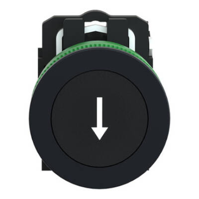 FLUSH MOUNTED BLACK FLUSH CAPS PUSHBUTTON WHITE MARKED ARROW 1NO SCREW CLAMP - Schneider Electric - XB5FA3351
