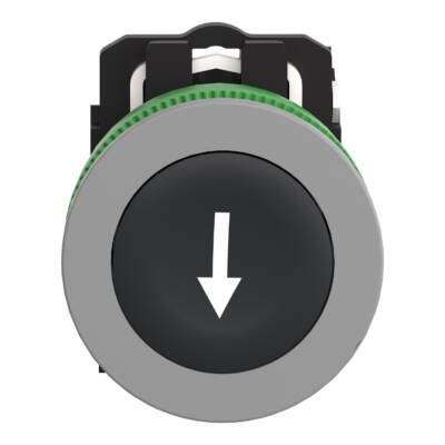 flush mounted black flush caps pb wh marked arrow 1NO screw clamp cp grey - Schneider Electric - XB5FA3351C0