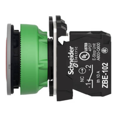 flush mounted red flush caps pushbutton 1NC screw clamp cp grey - Schneider Electric - XB5FA42C0