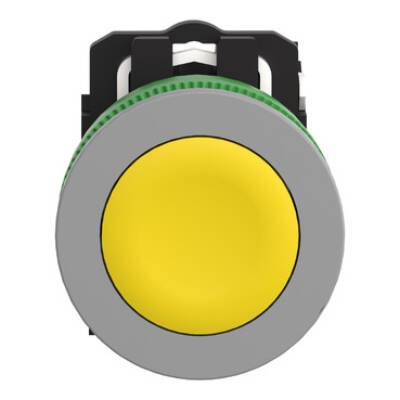 flush mounted yellow flush caps pushbutton 1NO screw clamp cp grey - Schneider Electric - XB5FA51C0
