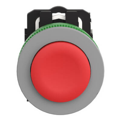 flush mounted red projecting pushbutton 1NC screw clamp cp grey - Schneider Electric - XB5FL42C0