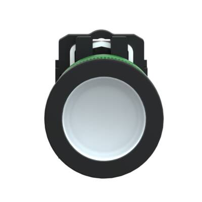 Pilot light, Harmony XB5,  grey plastic, white flush mounted, 30mm, universal LED, 230...240V AC - Schneider Electric - XB5FVM1