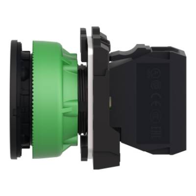 Pilot light, Harmony XB5, grey plastic, red flush mounted, 30mm, universal LED, plain lens, 230...240V AC - Schneider Electric - XB5FVM4