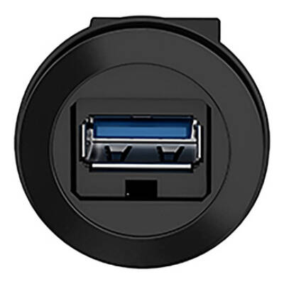Panel mounted USB 3.0 port, plastic, Ø22, for USB interface jack type A - Schneider Electric - XB5PUSB3