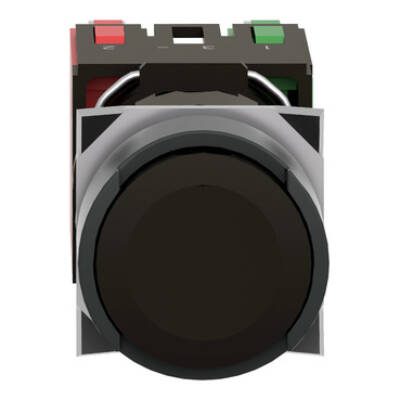 black flush complete pushbutton Ø16 spring return 1NO+1NC unmarked - Schneider Electric - XB6AA25B