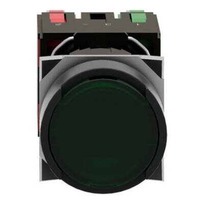 green flush complete illum pushbutton Ø16 spring return 1NO+1NC 12...24V - Schneider Electric - XB6AW3B5B