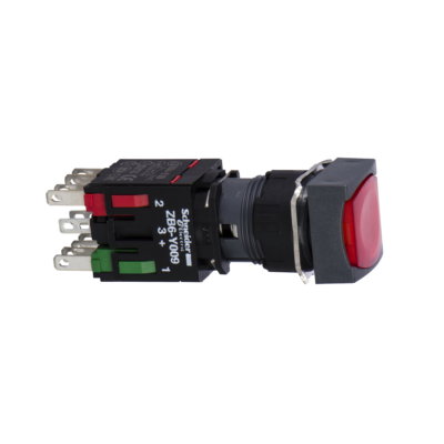 red square flush complete illum pushbutton Ø16 spring return 1NO+1NC 12...24V - Schneider Electric - XB6CW4B5B