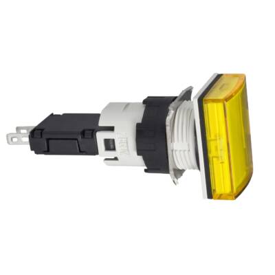 Complete pilot light, Harmony XB6, rectangular yellow Ø 16 with integral LED 12...24 V - Schneider Electric - XB6DV5BB