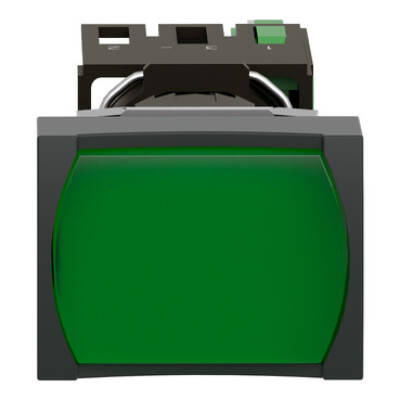 green rectang flush complete illum pushbutton Ø16 spring return 1NO 12...24V - Schneider Electric - XB6DW3B1B
