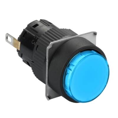 round pilot light Ø16 - IP65 - blue - integral LED 24VDCpolarised - connector - Schneider Electric - XB6EAV6BP