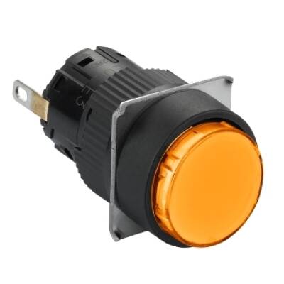 round pilot light Ø16 - IP65 - orange - integral LED 24VDCpolarised - connector - Schneider Electric - XB6EAV8BP