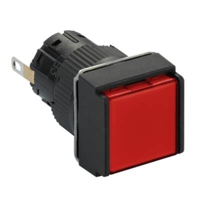 square pilot light Ø16 - IP65 - red - integral LED 24VDCpolarised - connector - Schneider Electric - XB6ECV4BP