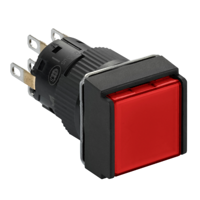 square red illuminated pushbutton Ø16-flush spring return-24 VDC polarised-2CO - Schneider Electric - XB6ECW4B2P