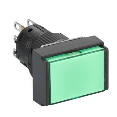 rectangle green illuminated pushbutton Ø16-flush springreturn-24 VDCpolarised1CO - Schneider Electric - XB6EDW3B1P