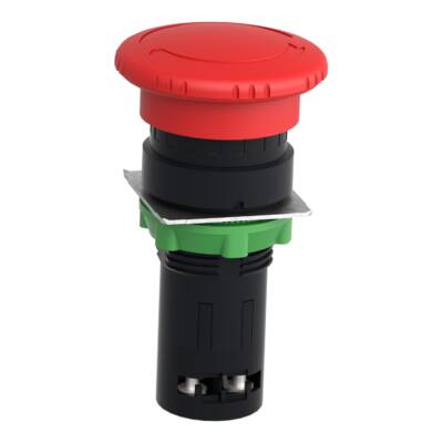 Emergency switching off monolithic push button, Harmony XB7, Ø22 mm, red mushroom head Ø 40 mm, turn to release 1 NC - Schneider Electric - XB7ES542P