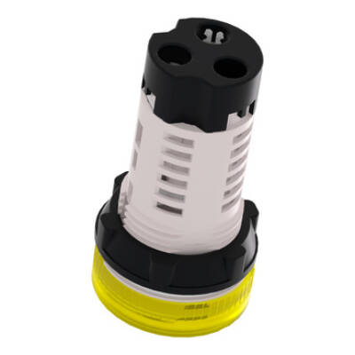 Harmony XB7, Monolithic pilot light, plastic, yellow, Ø22, plain lens for BA9s bulb, <= 250 V - Schneider Electric - XB7EV65P