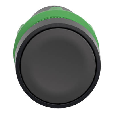 Harmony XB7, Monolithic push button, plastic, black, Ø22, spring return, unmarked, 1 NO + 1 NC - Schneider Electric - XB7NA25