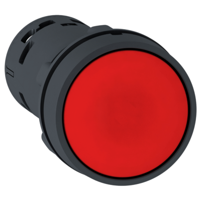 Harmony XB7, Monolithic push button, plastic, red, Ø22, spring return, unmarked, 1 NO + 1 NC - Schneider Electric - XB7NA45