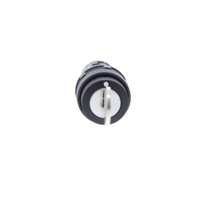 Harmony XB7, Monolithic key switch selector, plastic, black, Ø22, key n°455, 2 positions, stay put, 1 NO - Schneider Electric - XB7NG21