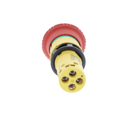Monolithic emergency stop, plastic, red mushroom Ø40, Ø22, latching turn to release, 1 NO + 1 NC - Schneider Electric - XB7NS8445