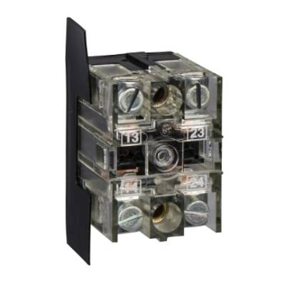 Harmony XAC, Single contact block, spring return, 2-speed, spring return, front mounting, 2 NO - Schneider Electric - XENB1181