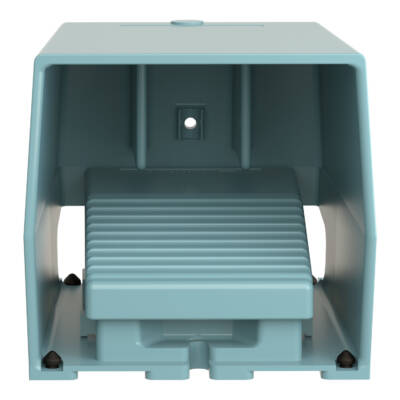 single foot switch - IP66 - with cover - metallic - blue - 2 NC + 2 NO - Schneider Electric - XPEM611