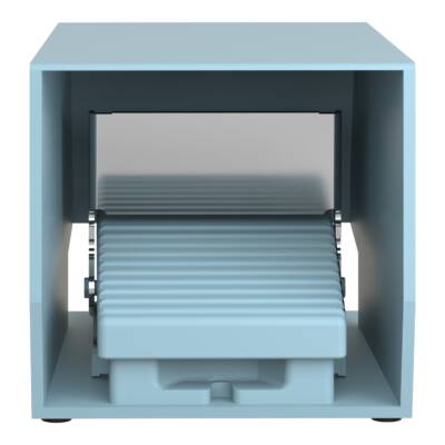 single foot switch - IP66 - with cover - metallic - blue - 2 NC + 2 NO - Schneider Electric - XPEM711