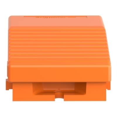 single foot switch - IP66 - without cover - metallic - orange - 1 NC + 1 NO - Schneider Electric - XPER110