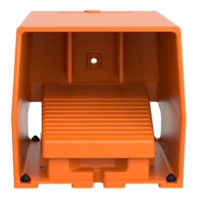 single foot switch - IP66 - with cover - metallic - orange - 2 NC + 2 NO - Schneider Electric - XPER611