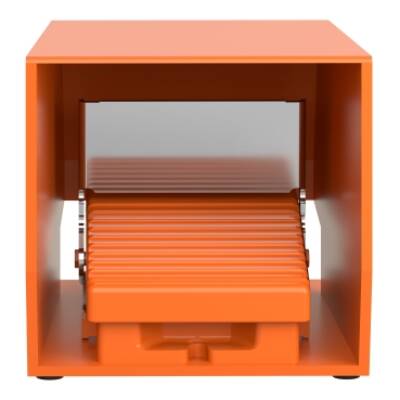 single foot switch - IP66 - with cover - metallic - orange - 2 NC + 2 NO - Schneider Electric - XPER711