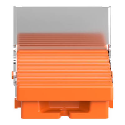 Preventa XPE, Single foot switch, metal, orange, without cover, trigger mechanism, 1 NO + 1 NC - Schneider Electric - XPER810