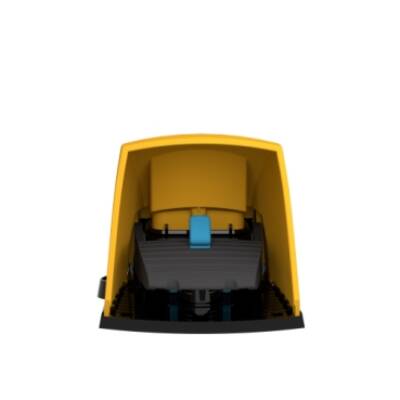 Preventa XPE, Single foot switch, plastic, yellow, with cover, 1 NO + 1 NC - Schneider Electric - XPEY310