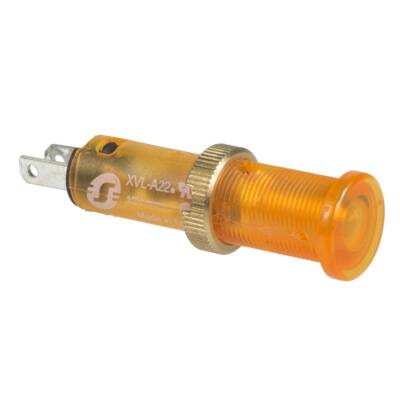 pilot light Ø8 - IP40/IP65 - yellow - covered LED included - 24V - faston - Schneider Electric - XVLA235