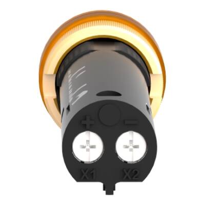 pilot light Ø12 - IP40/IP65 - yellow - covered LED included - 12V - lugs - Schneider Electric - XVLA325