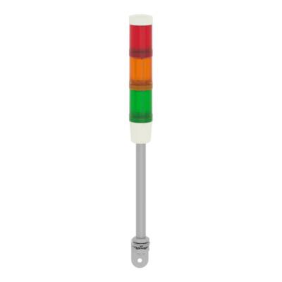 Harmony XVM, Modular tower lights, aluminium, red/orange/green, Ø45, steady, super bright LED with buzzer, 24 V AC/DC - Schneider Electric - XVMB2RAGSSB