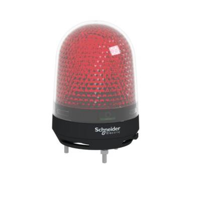 Illuminated beacon with buzzer, red, Ø100, 70...90 dB, integral LED, 100...230 V AC - Schneider Electric - XVR3M04S