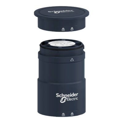 Base unit with top cover for modular tower lights, black, Ø60, 24 V AC/DC - Schneider Electric - XVUC21B